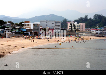 Beach scene on Cheung Chau (Long Island), Hong Kong Stock Photo