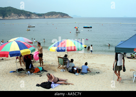 Beach scene on Cheung Chau (Long Island), Hong Kong Stock Photo