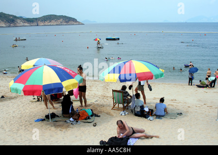 Beach scene on Cheung Chau (Long Island), Hong Kong Stock Photo