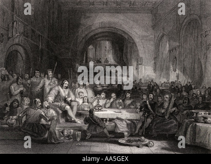 Welsh Prince Llewellyn and his Barons 13th century Stock Photo - Alamy