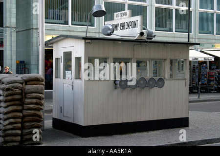 Germany Berlin Checkpoint Charlie Historical Cold War Memorial Border Stock Photo