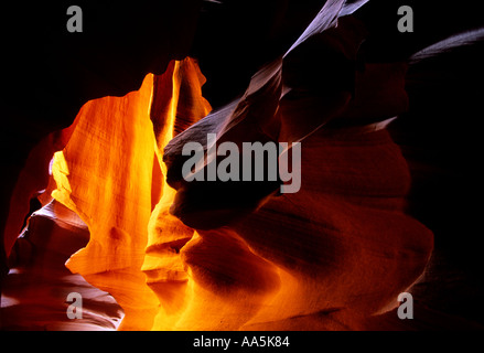 sunlight effects in Antelope canyon Stock Photo