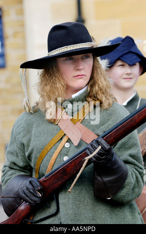 English civil war Sealed Knot Society march through Berkeley Gloucestershire England UK Stock Photo