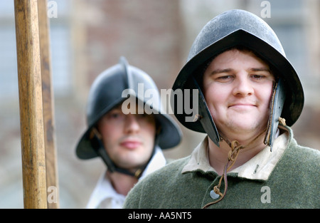 Pike men of English Civil war Sealed Knot Society assemble for a muster in Berkeley Gloucestershire England UK Stock Photo