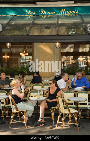 Paris, France. Cafe Les Deux Magots in St Germain des Pres Stock Photo