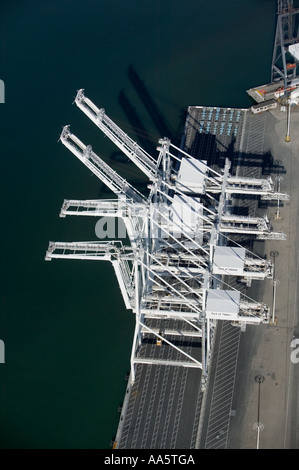 Aerial view of cranes at the Port of Oakland, California Stock Photo