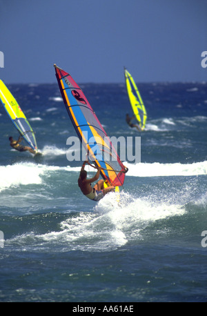 Windsurfing Hawaii USA Stock Photo