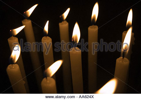 eleven candles burning flame Stock Photo: 62117859 - Alamy