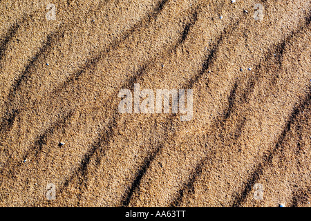 A close up of the Baltic Sea beach, Close-up of pattern in sand Stock Photo