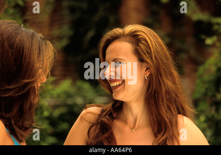 Young women talking Stock Photo