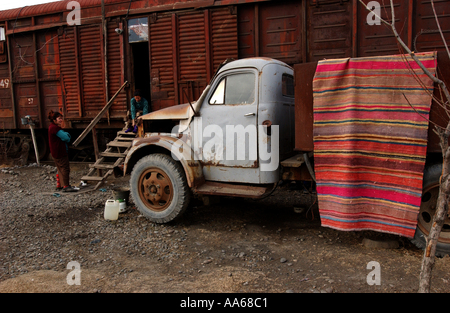 Imishli District Azerbaijan January 12 2003 Refugees and IDP s Internally Displaced People living for the last ten years in Stock Photo