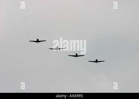 Formation of 4 AT-6 Texans Stock Photo