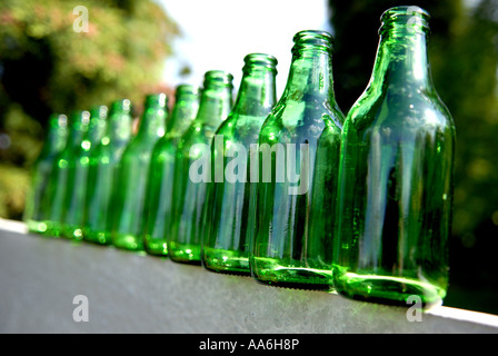 Ten Green bottles. Stock Photo