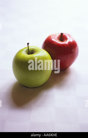 "Green apple and red apple, focus on green" Stock Photo