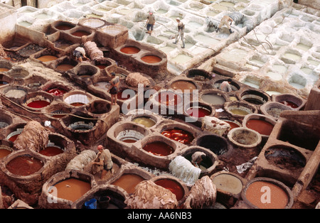 Tanneries - Fez, MOROCCO Stock Photo