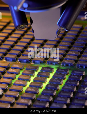 Surface Mount Technology producing microchips Stock Photo