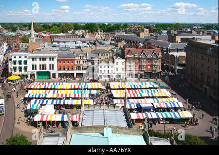 Cambridge Market Rooftops, England. Stock Photo