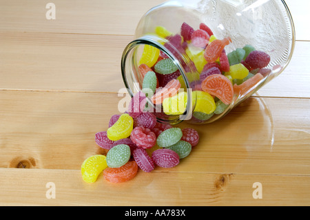 Boiled sweets in a glass jar Stock Photo
