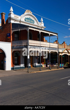 Australian Towns / The 'Maldon Hotel' in the Country town of Maldon Victoria Australia. Stock Photo