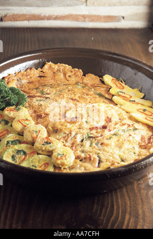 Korean various pan fried food Stock Photo