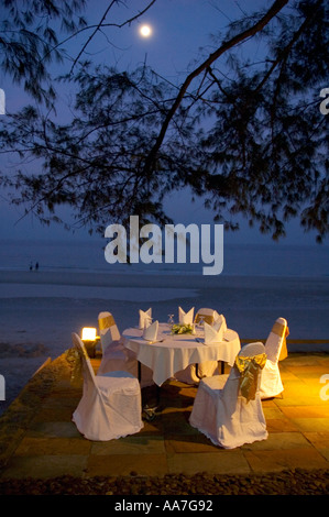 Christmas dinner on the  Hua Hin beach in Thailand Stock Photo