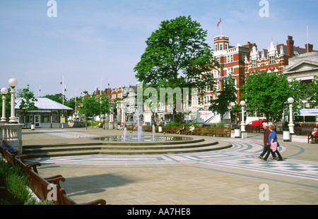 Lord Street and the Scarisbrick Hotel in Southport town centre, Merseyside, England. UK, United Kingdom. Stock Photo