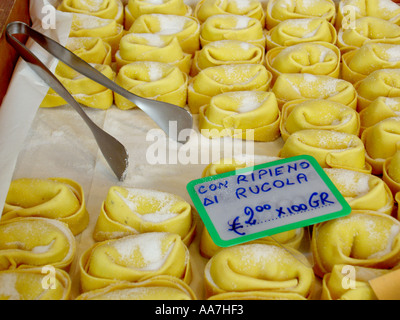Sweet and savoury pastry specialities on sale in the delicatessen in the ancient town centre of Asolo, Treviso, Italy Stock Photo