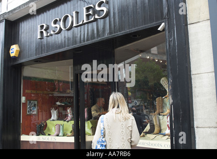 London Kings Road Boot Shoe Shop in the Kings Road Stock Photo