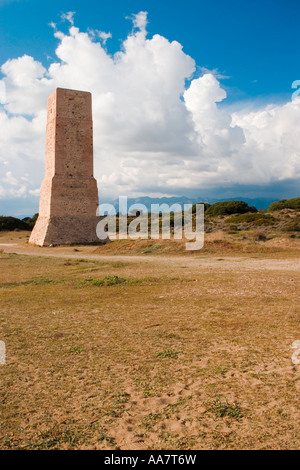 Ancient watch tower on Mediterranean coast Stock Photo
