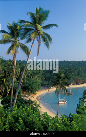 Beach at Unawatuna nr Galle Sri Lanka Stock Photo