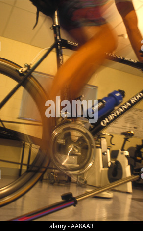 Stationary exersise bike in fitness test Stock Photo