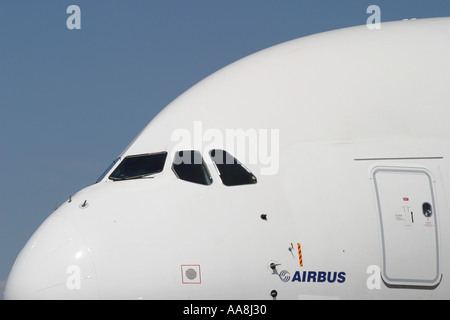 Airbus A380 new double decker passenger commercial airliner the largest airliner in the World Stock Photo