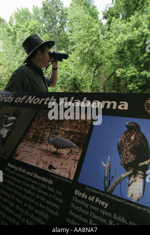 Alabama Morgan County,Decatur,Hospitality Nature Park,birding,birder,adult adults man men male,binoculars,information,visitors travel traveling tour t Stock Photo