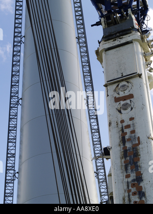 windpark Parndorf, Austria, construction of a wind mill Stock Photo