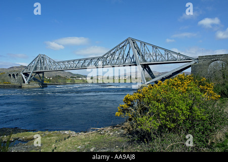 Connel Bridge at Falls of Lora Loch Etive near Oban in western Scotland Stock Photo