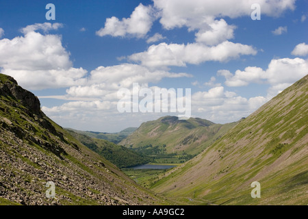 Cumbria Lake District View down Honister Pass towards Buttermere Stock Photo