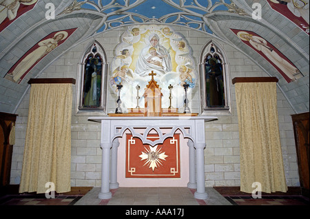 Italian chapel interior on Lamb Holm built by Italian prisoners during World War II isle of orkney scotland Stock Photo