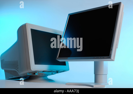 CRT monitor LCD display Technology computers electronics Stock Photo