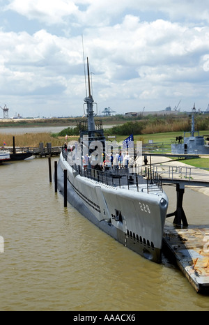 Naval war museum including the USS Alabama at Mobile Alabama AL on Mobile Bay Stock Photo