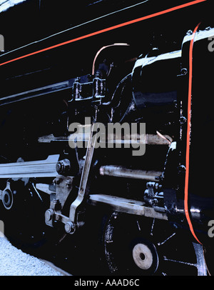 Detail of a steam locomotive at the National railway Museum, York, North Yorkshire, England, UK. Stock Photo