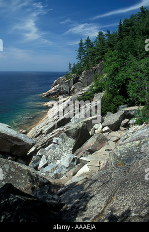 Lake Superior shoreline in Michigan Upper Peninsula at Munising Michigan Stock Photo