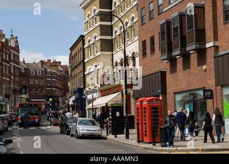 Hampstead. High street, Hampstead village. London NW3. England HOMER SYKES Stock Photo