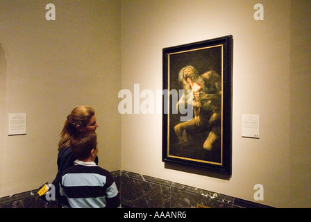 People view Francisco Goya Black painting Stock Photo
