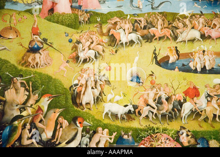 The Garden of Earthly Delights painting by Hieronymus Bosch Stock Photo