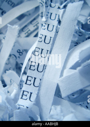 scraps in a document shredder Stock Photo