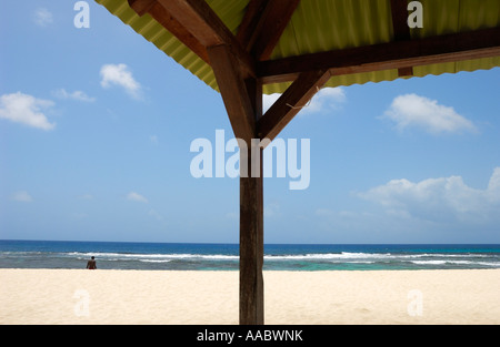 Idyllic beach at Mahaudiere, Guadeloupe FR Stock Photo