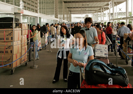 Queue at Manila International Airport Philippines Stock Photo