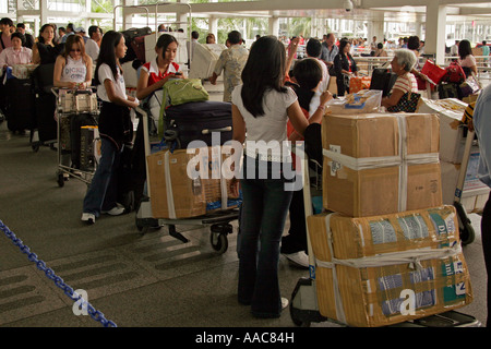 Queue at Manila International Airport Philippines Stock Photo