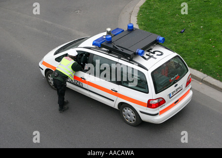 austrian police car with colleague Stock Photo