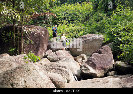 Hin Lad Waterfall Koh Samui Thailand Stock Photo